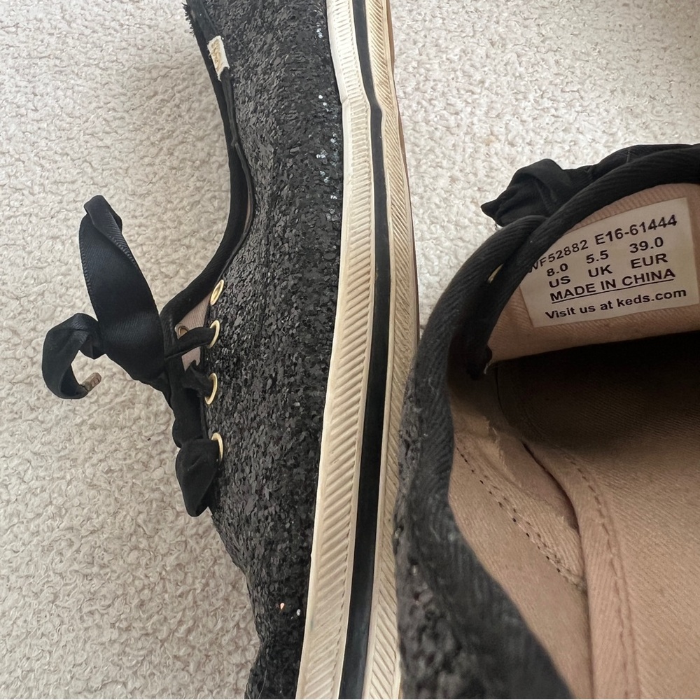 Kate Spade x Keds Glitter Sneakers in Black Size 8 - Picture 3 of 9